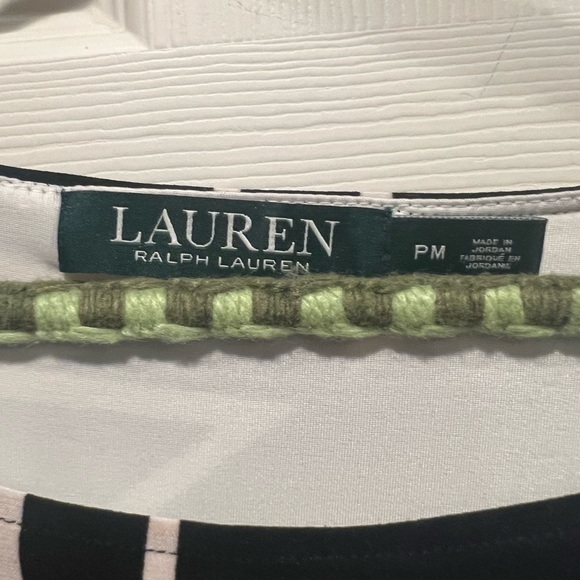 Ralph Lauren petite black and white geometric dress - Picture 2 of 7